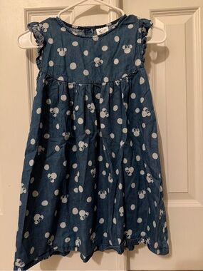 Disney Minnie Mouse Girls Chambray Denim Skater Dress